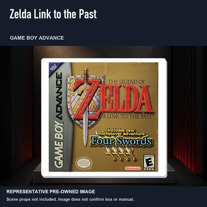 Representative pre-owned Zelda Link to the Past (Game Boy Advance), product image on a display panel.