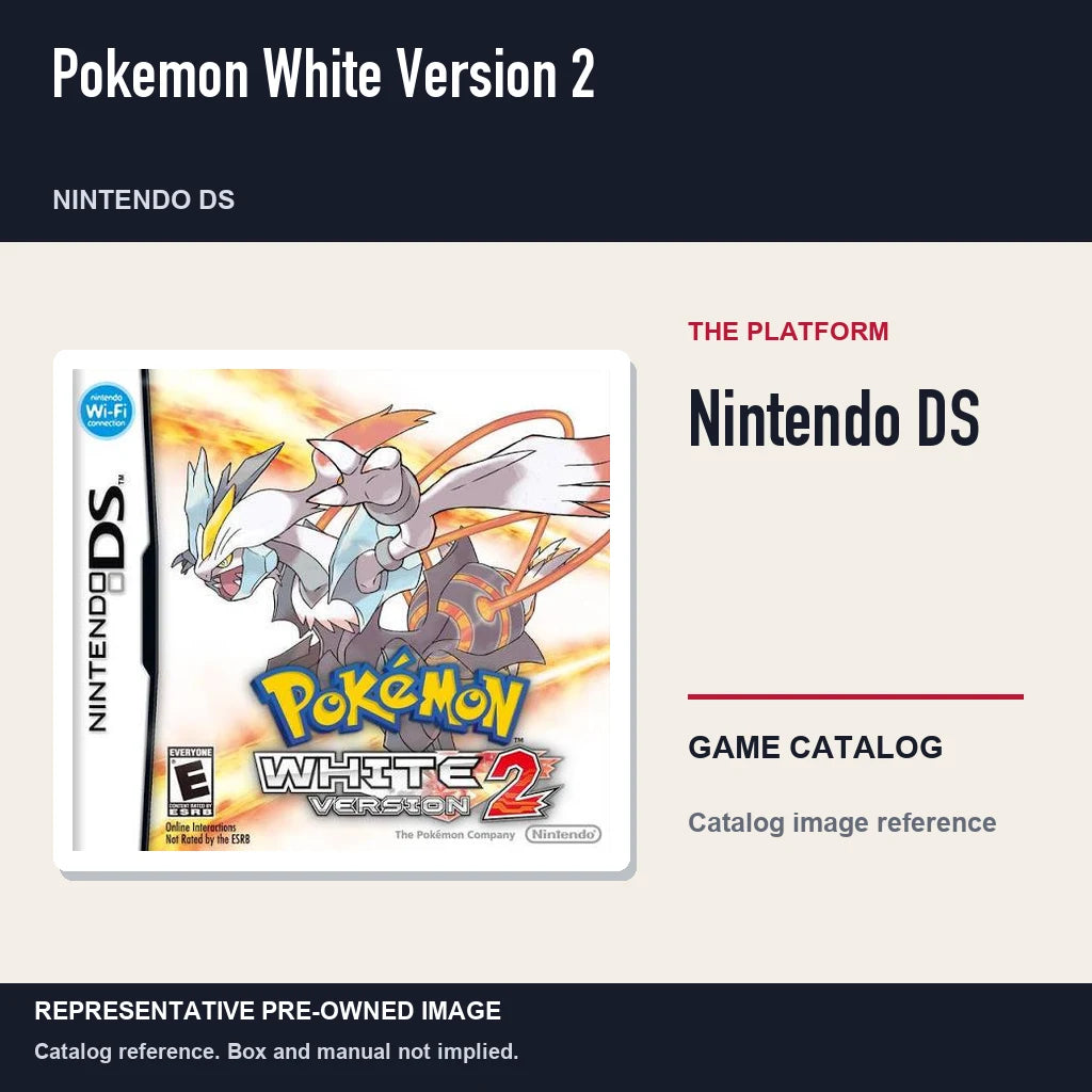 Representative pre-owned Pokemon White Version 2 (Nintendo DS), platform product layout.