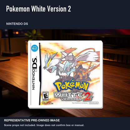 Representative pre-owned Pokemon White Version 2 (Nintendo DS), product image in a styled desk scene.