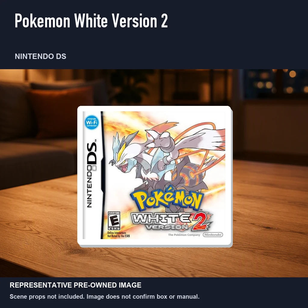 Representative pre-owned Pokemon White Version 2 (Nintendo DS), product image in a styled room scene.