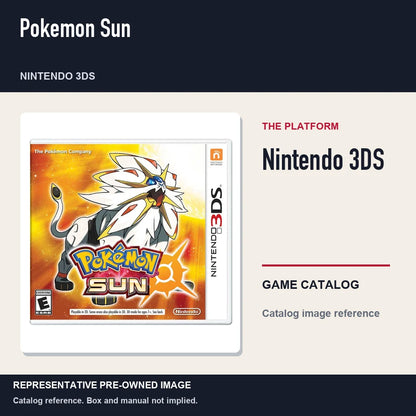 Representative pre-owned Pokemon Sun (Nintendo 3DS), platform product layout.