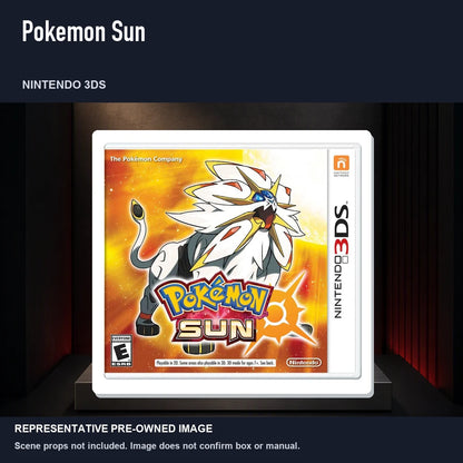 Representative pre-owned Pokemon Sun (Nintendo 3DS), product image on a display panel.