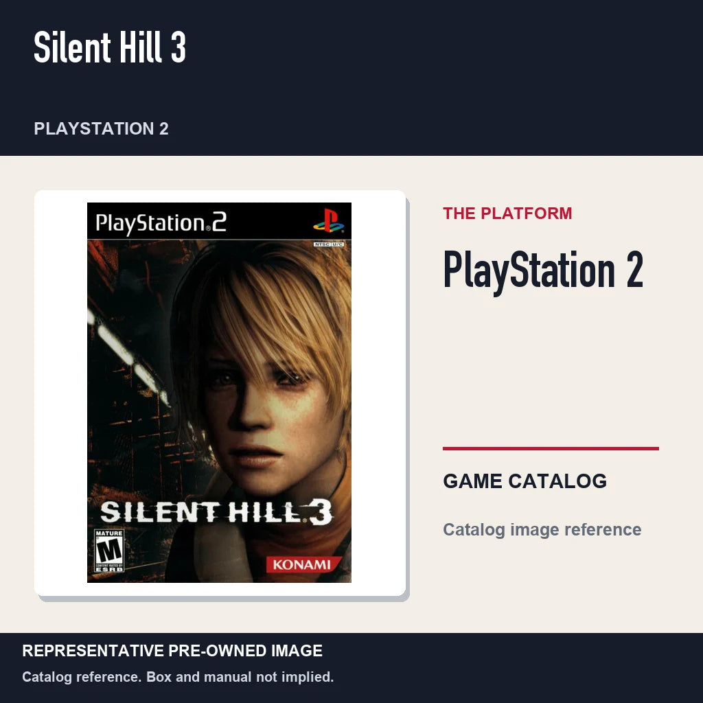 Representative pre-owned Silent Hill 3 (PlayStation 2), platform product layout.