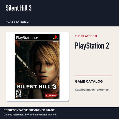 Representative pre-owned Silent Hill 3 (PlayStation 2), platform product layout.