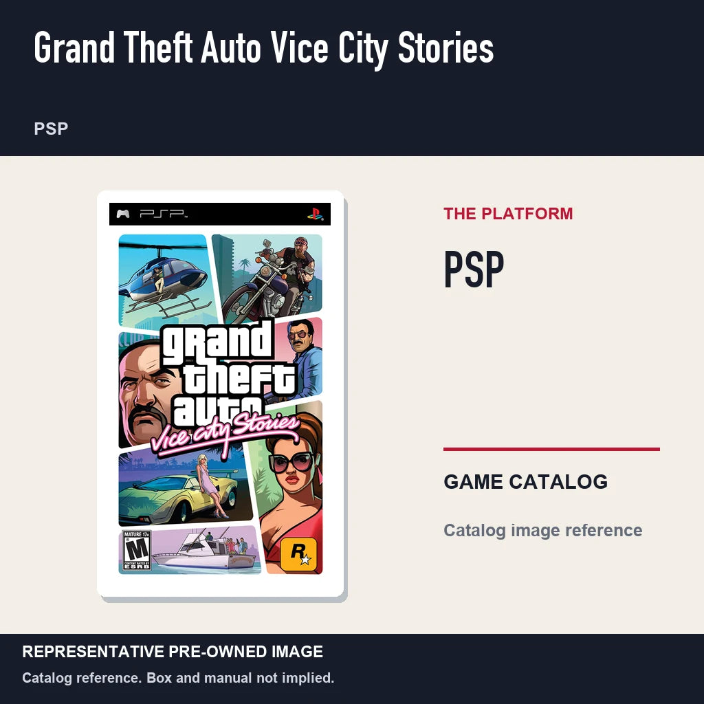 Representative pre-owned Grand Theft Auto Vice City Stories (PSP), platform product layout.