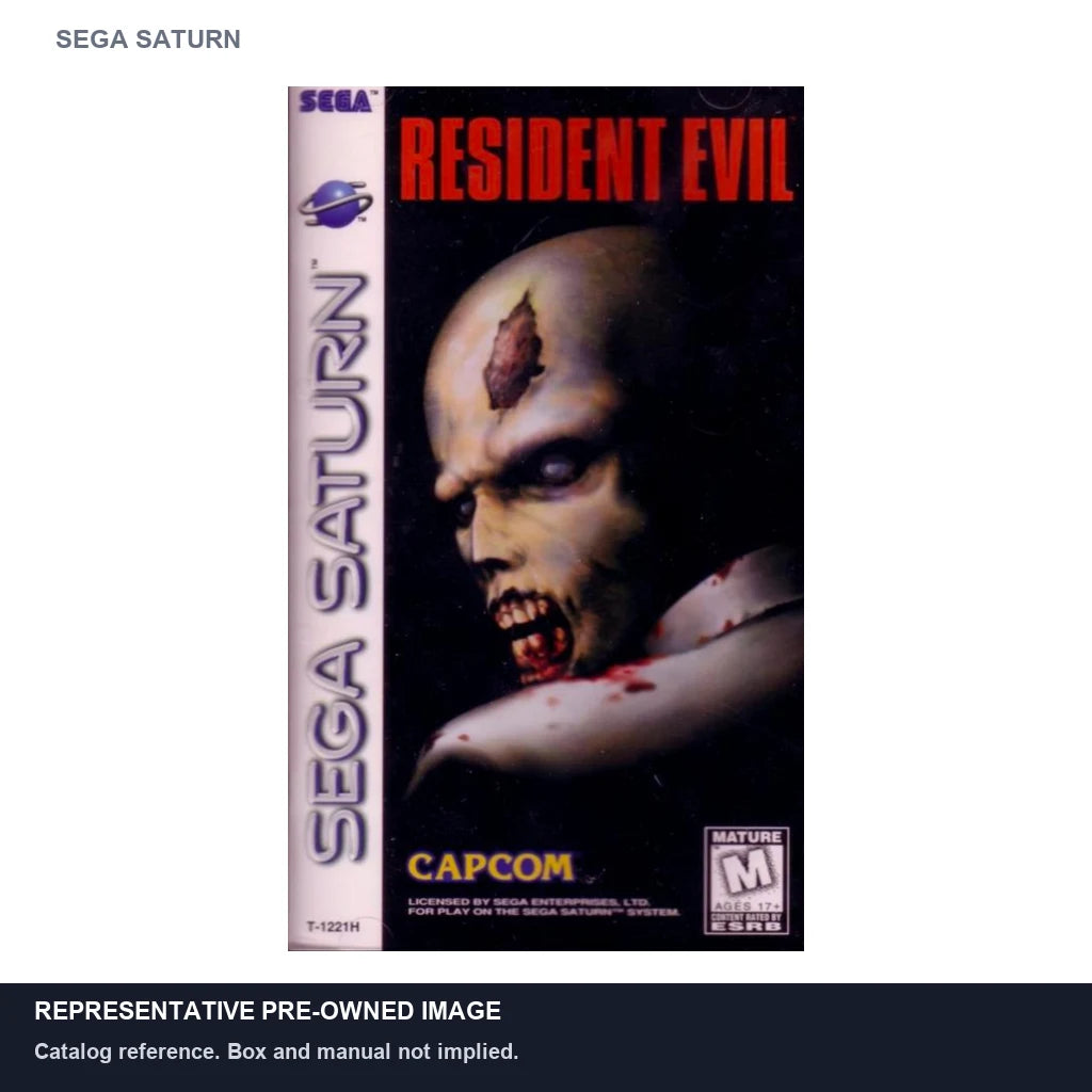 Representative pre-owned Resident Evil (Sega Saturn), white product reference.