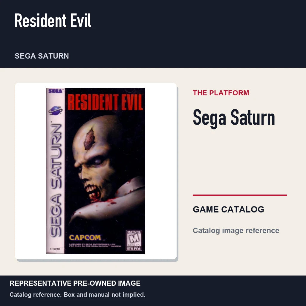 Representative pre-owned Resident Evil (Sega Saturn), platform product layout.