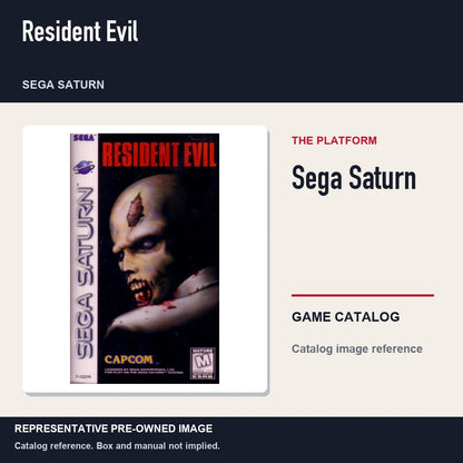 Representative pre-owned Resident Evil (Sega Saturn), platform product layout.