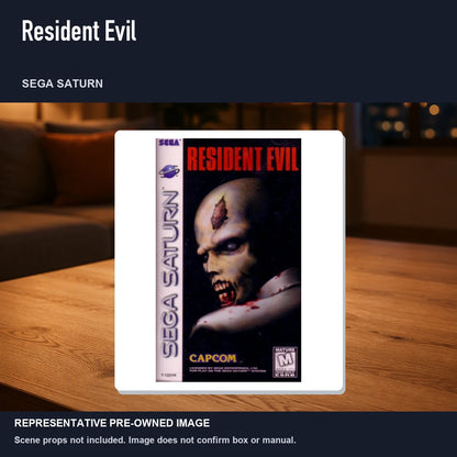 Representative pre-owned Resident Evil (Sega Saturn), product image in a styled room scene.
