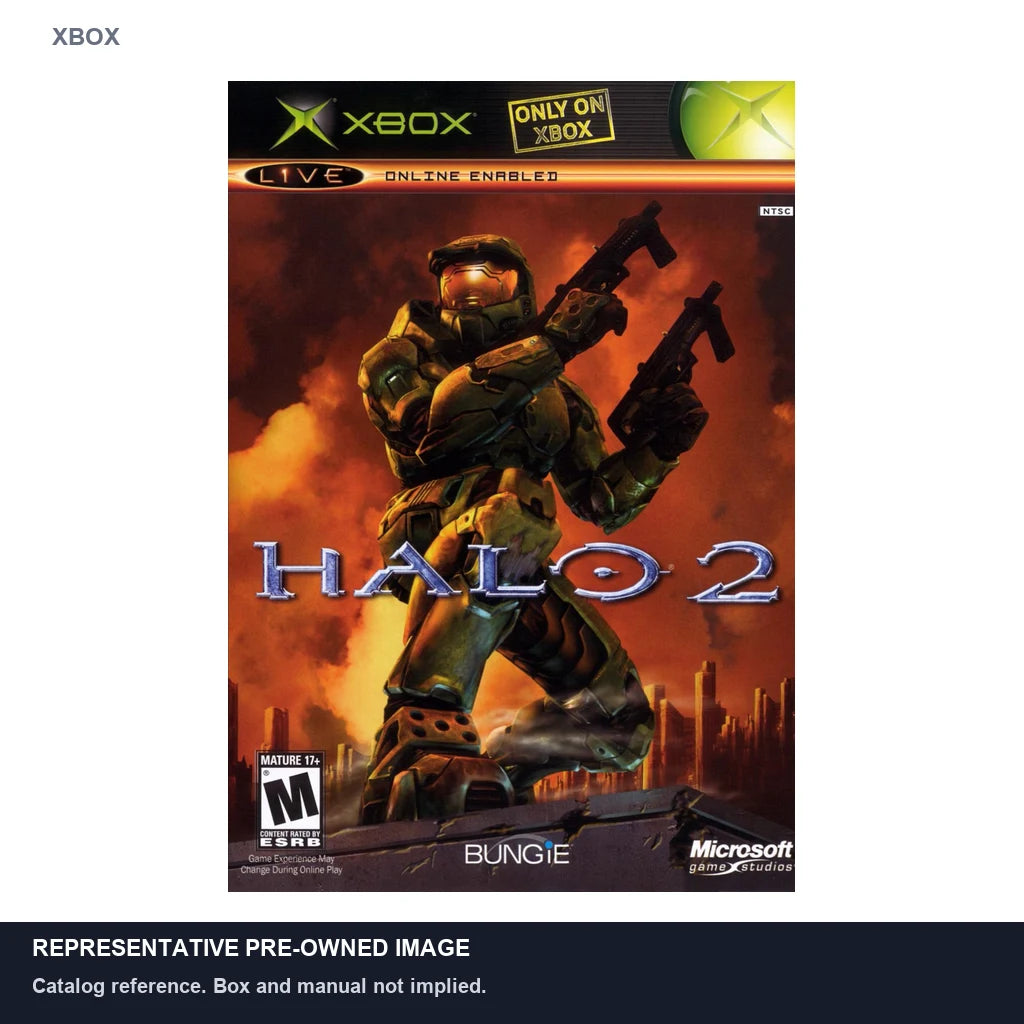 Representative pre-owned Halo 2 (Xbox), white product reference.