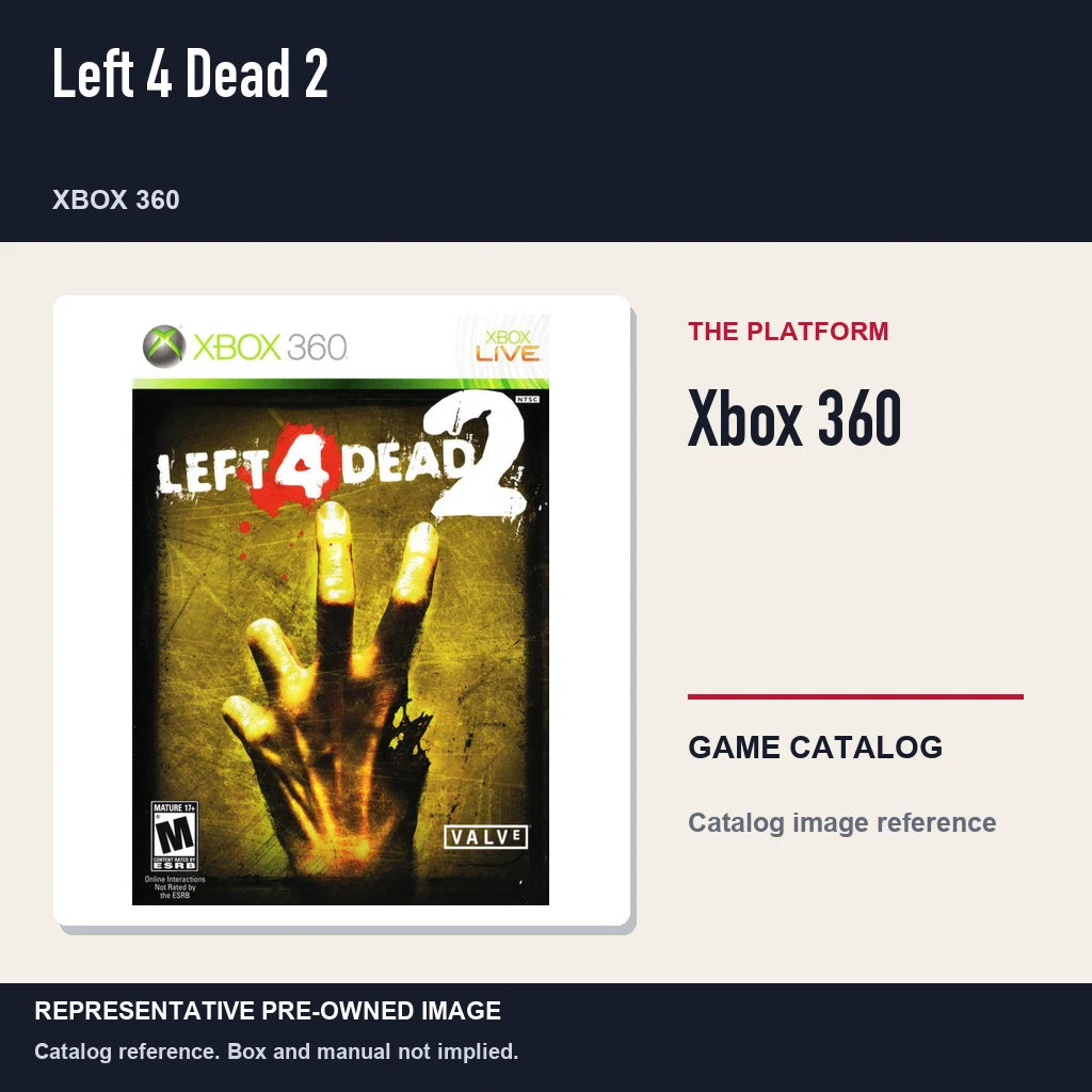 Representative pre-owned Left 4 Dead 2 (Xbox 360), platform product layout.