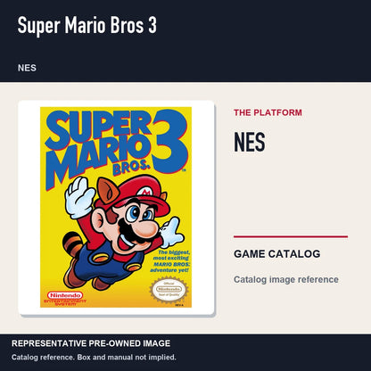 Representative pre-owned Super Mario Bros 3 (NES), platform product layout.