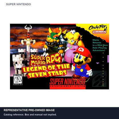 Representative pre-owned Super Mario RPG (Super Nintendo), white product reference.