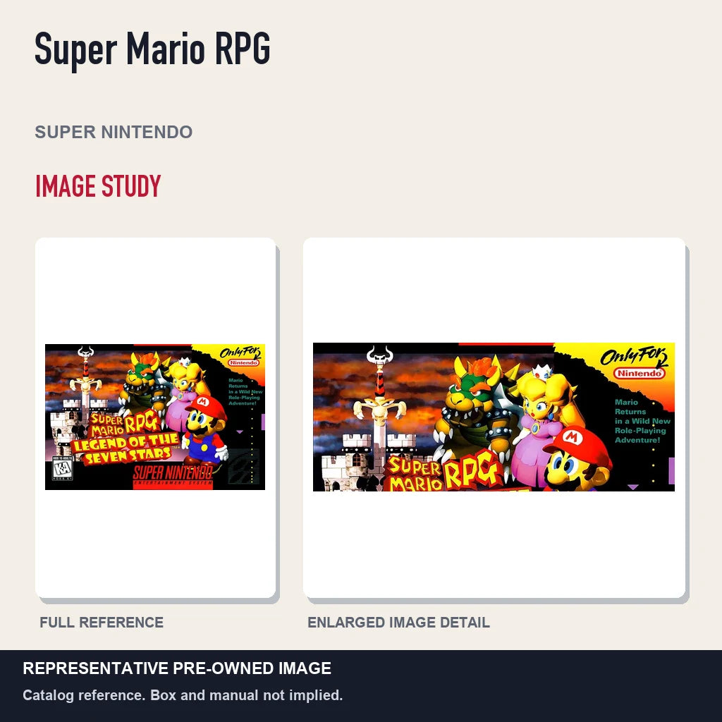 Representative pre-owned Super Mario RPG (Super Nintendo), full image and detail.