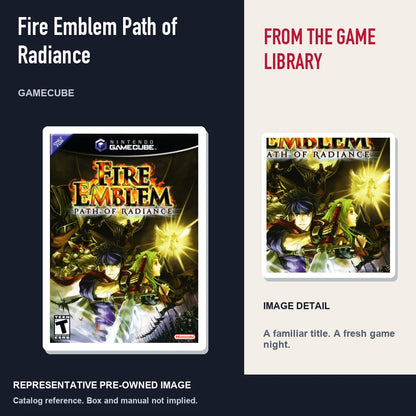 Representative pre-owned Fire Emblem Path of Radiance (GameCube), editorial image and detail.