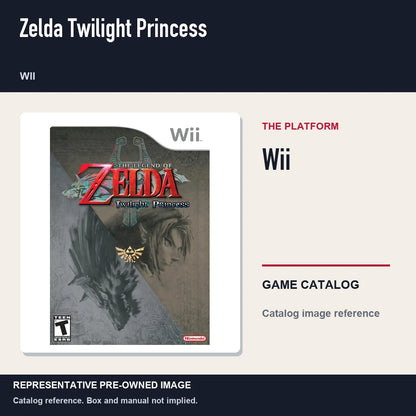 Representative pre-owned Zelda Twilight Princess (Wii), platform product layout.