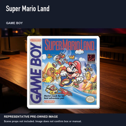 Representative pre-owned Super Mario Land (Game Boy), product image in a styled desk scene.