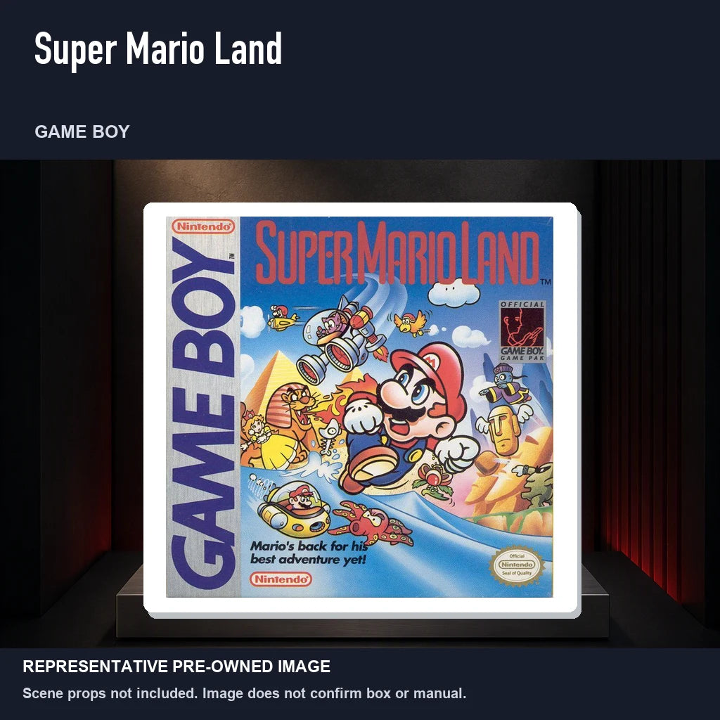 Representative pre-owned Super Mario Land (Game Boy), product image on a display panel.