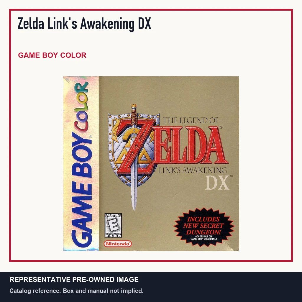 Representative pre-owned Zelda Link's Awakening DX (Game Boy Color), minimal product layout.