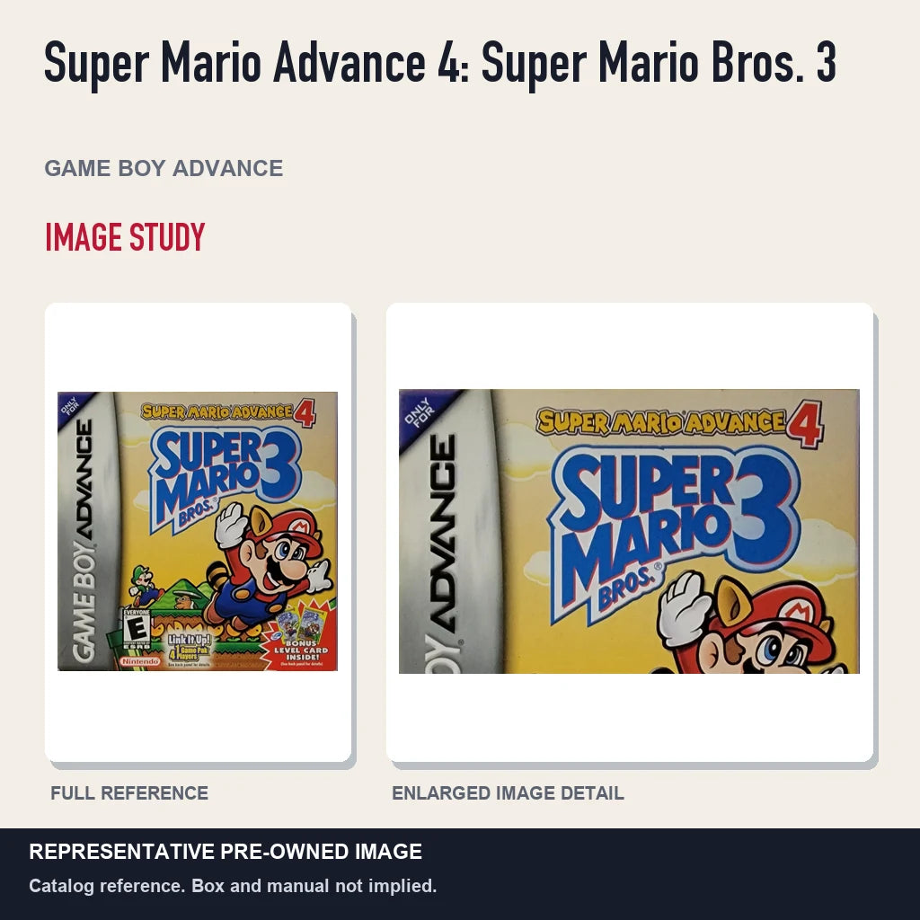 Representative pre-owned Super Mario Advance 4: Super Mario Bros. 3 (Game Boy Advance), full image and detail.
