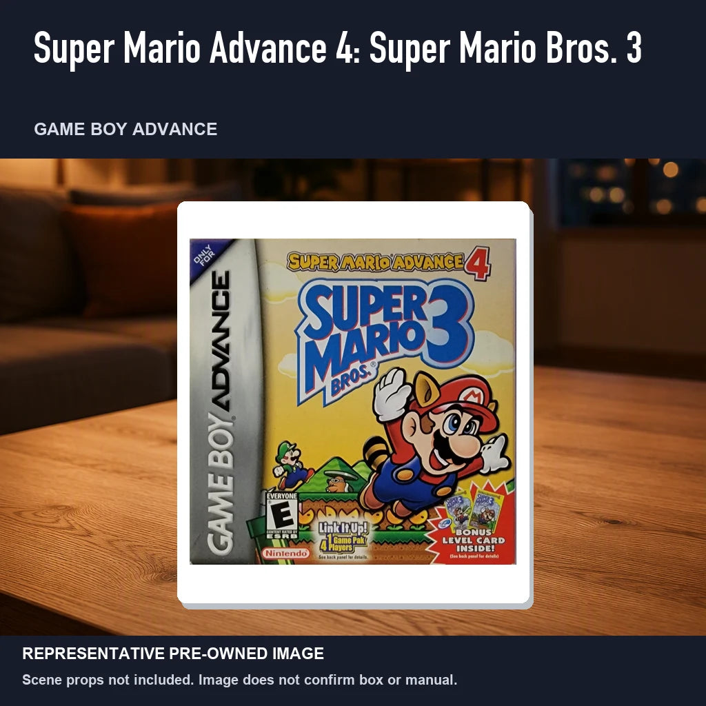 Representative pre-owned Super Mario Advance 4: Super Mario Bros.… (Game Boy Advance), product image in a styled room scene.