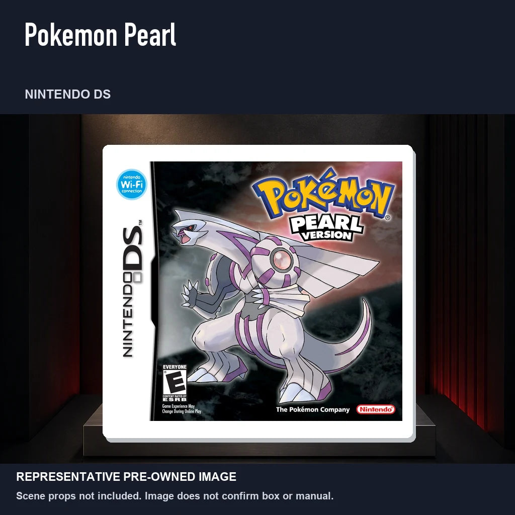 Representative pre-owned Pokemon Pearl (Nintendo DS), product image on a display panel.