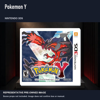 Representative pre-owned Pokemon Y (Nintendo 3DS), product image on a display panel.
