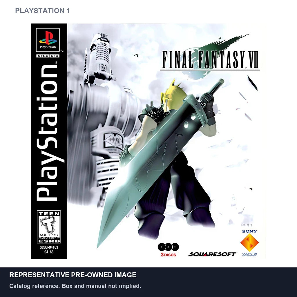 Representative pre-owned Final Fantasy VII (PlayStation 1), white product reference.