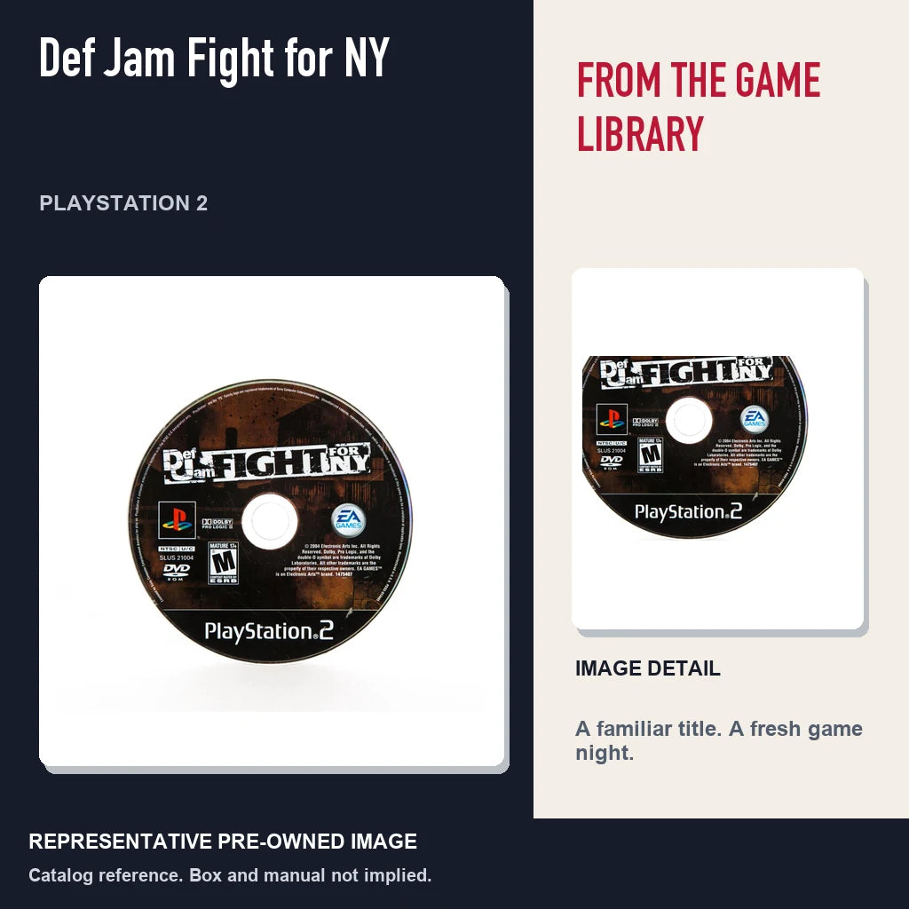 Representative pre-owned Def Jam Fight for NY (PlayStation 2), editorial image and detail.