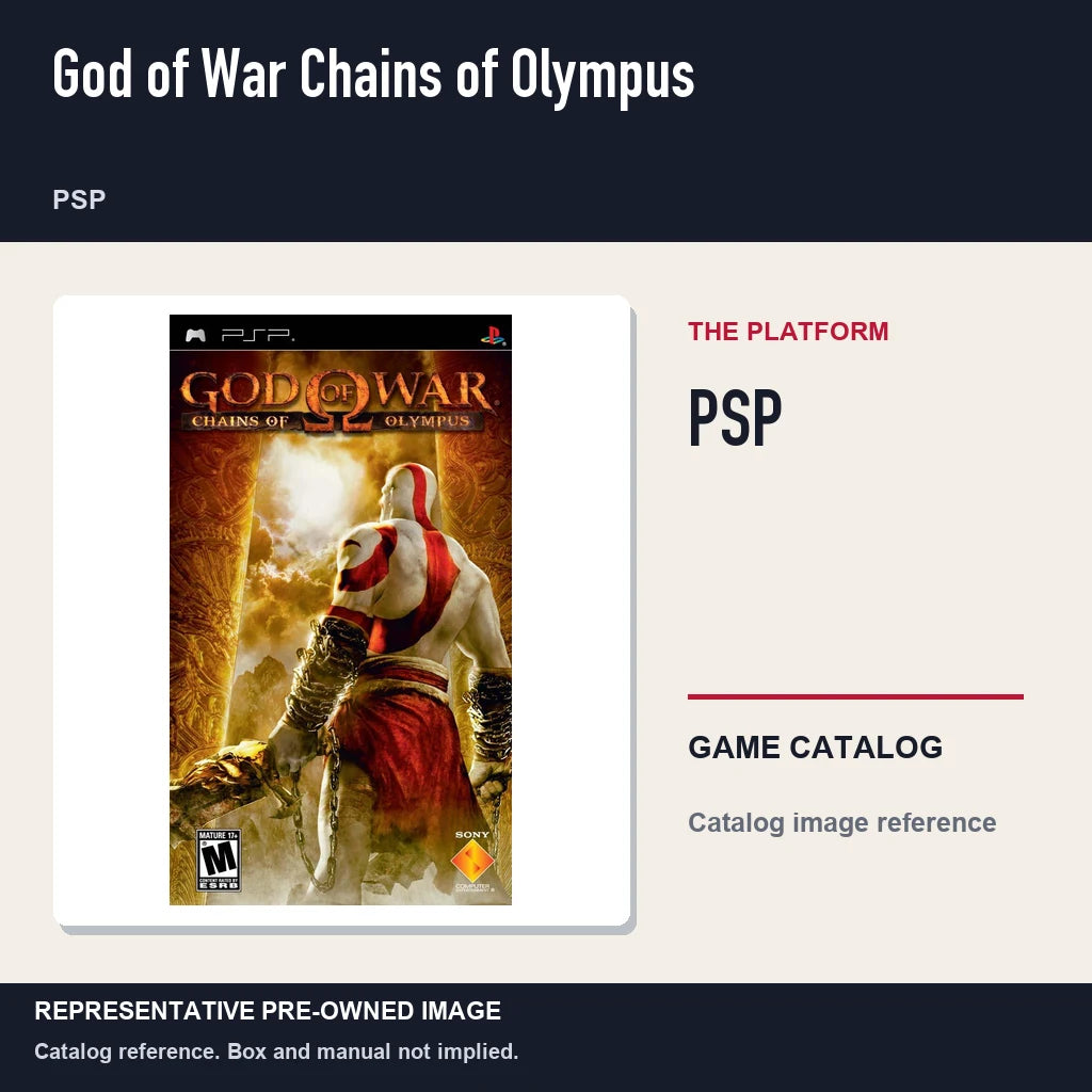 Representative pre-owned God of War Chains of Olympus (PSP), platform product layout.