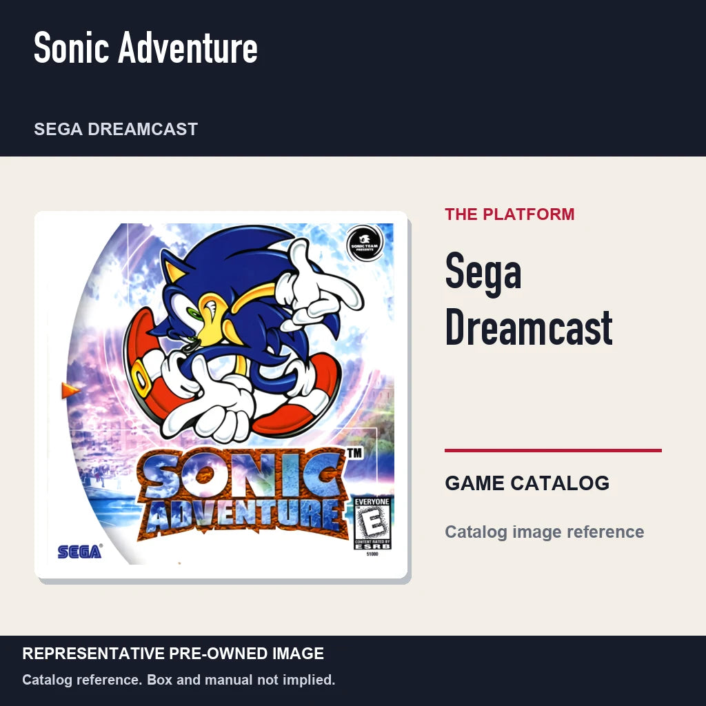 Representative pre-owned Sonic Adventure (Sega Dreamcast), platform product layout.