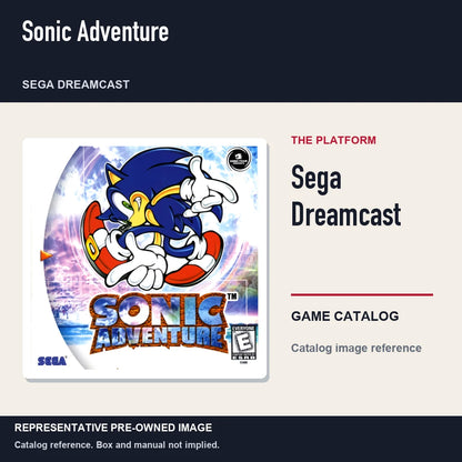 Representative pre-owned Sonic Adventure (Sega Dreamcast), platform product layout.