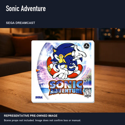 Representative pre-owned Sonic Adventure (Sega Dreamcast), product image in a styled room scene.