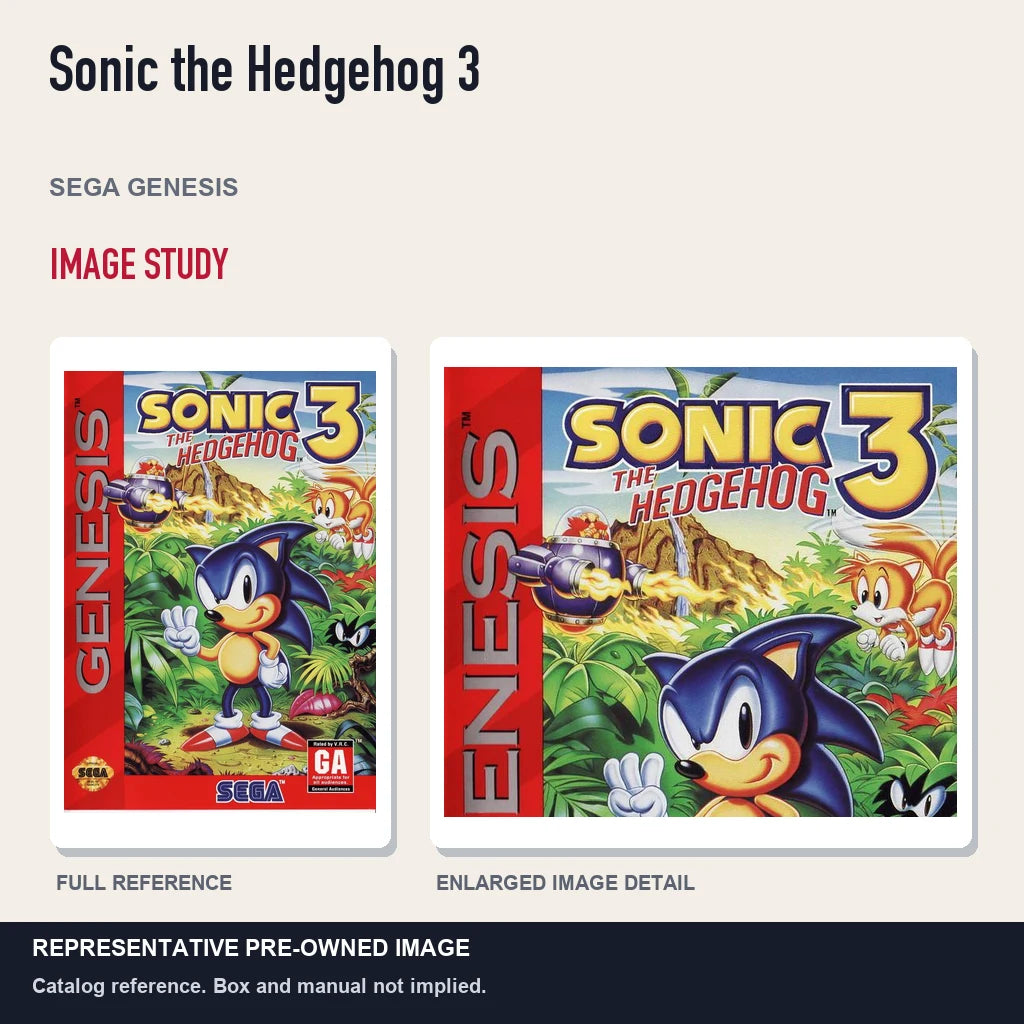 Representative pre-owned Sonic the Hedgehog 3 (Sega Genesis), full image and detail.