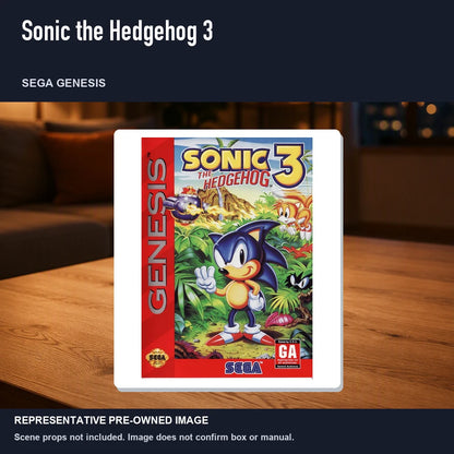 Representative pre-owned Sonic the Hedgehog 3 (Sega Genesis), product image in a styled room scene.
