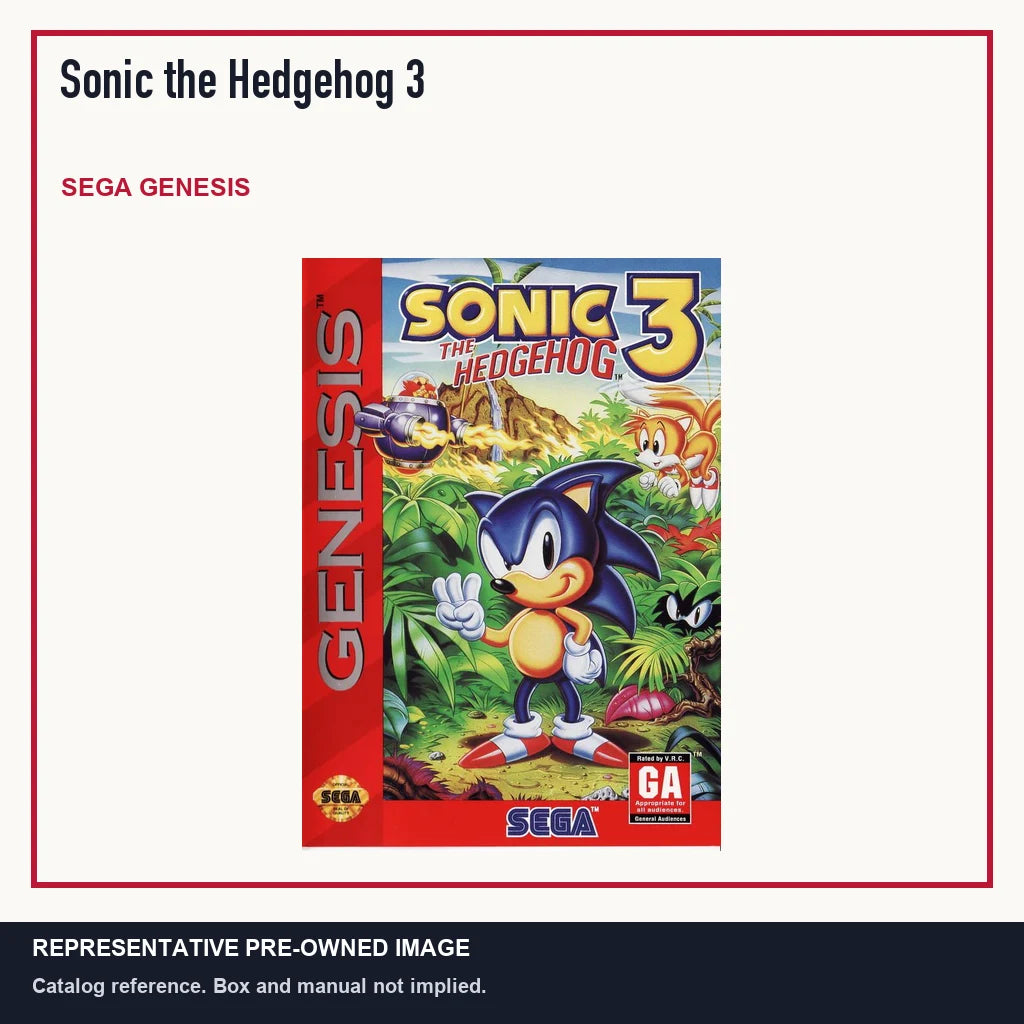 Representative pre-owned Sonic the Hedgehog 3 (Sega Genesis), minimal product layout.