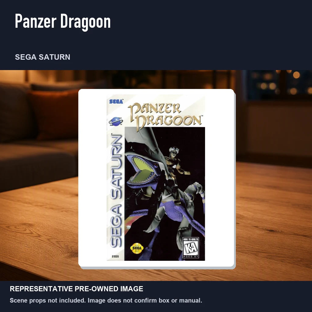 Representative pre-owned Panzer Dragoon (Sega Saturn), product image in a styled room scene.