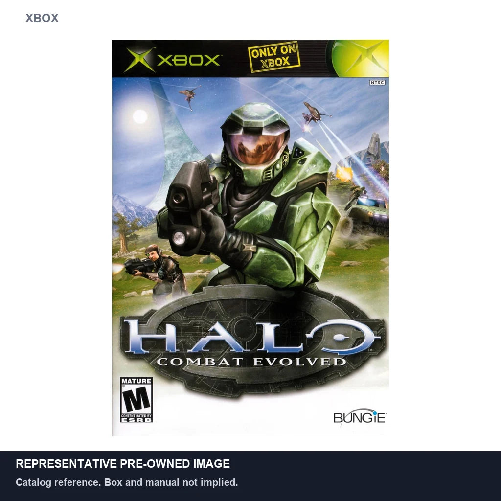 Representative pre-owned Halo: Combat Evolved (Xbox), white product reference.