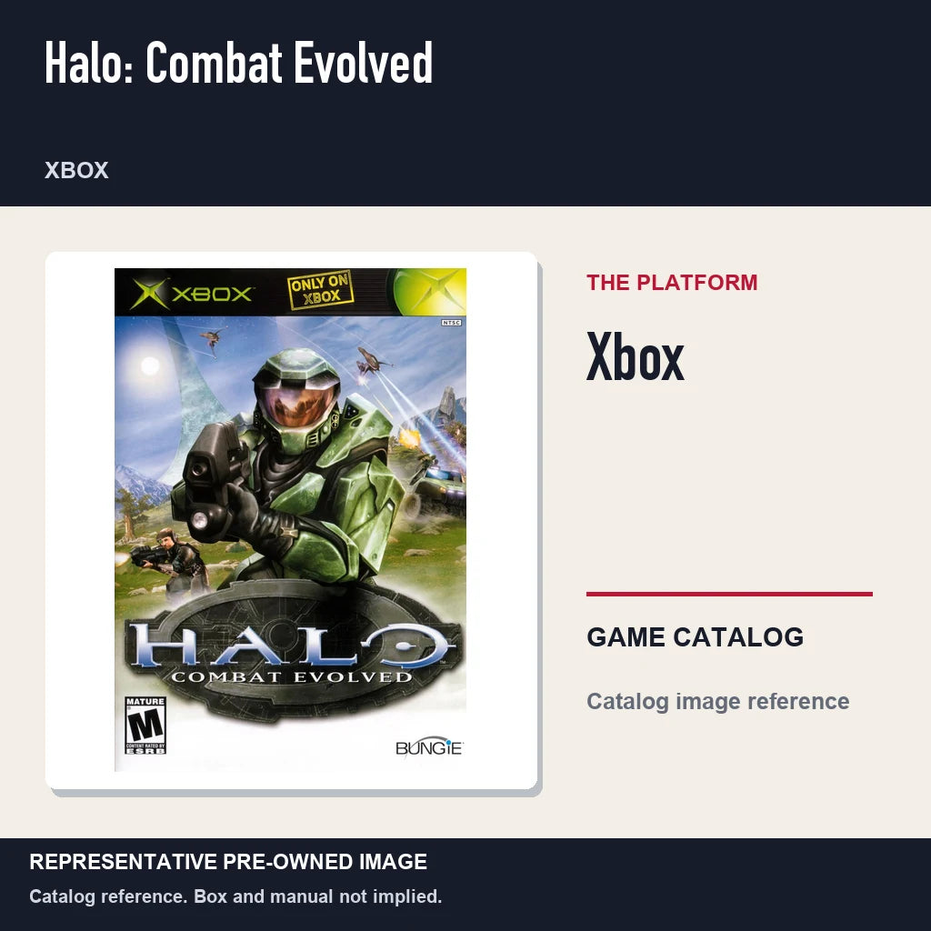 Representative pre-owned Halo: Combat Evolved (Xbox), platform product layout.