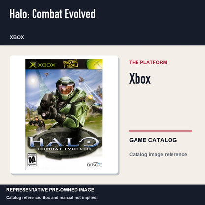 Representative pre-owned Halo: Combat Evolved (Xbox), platform product layout.