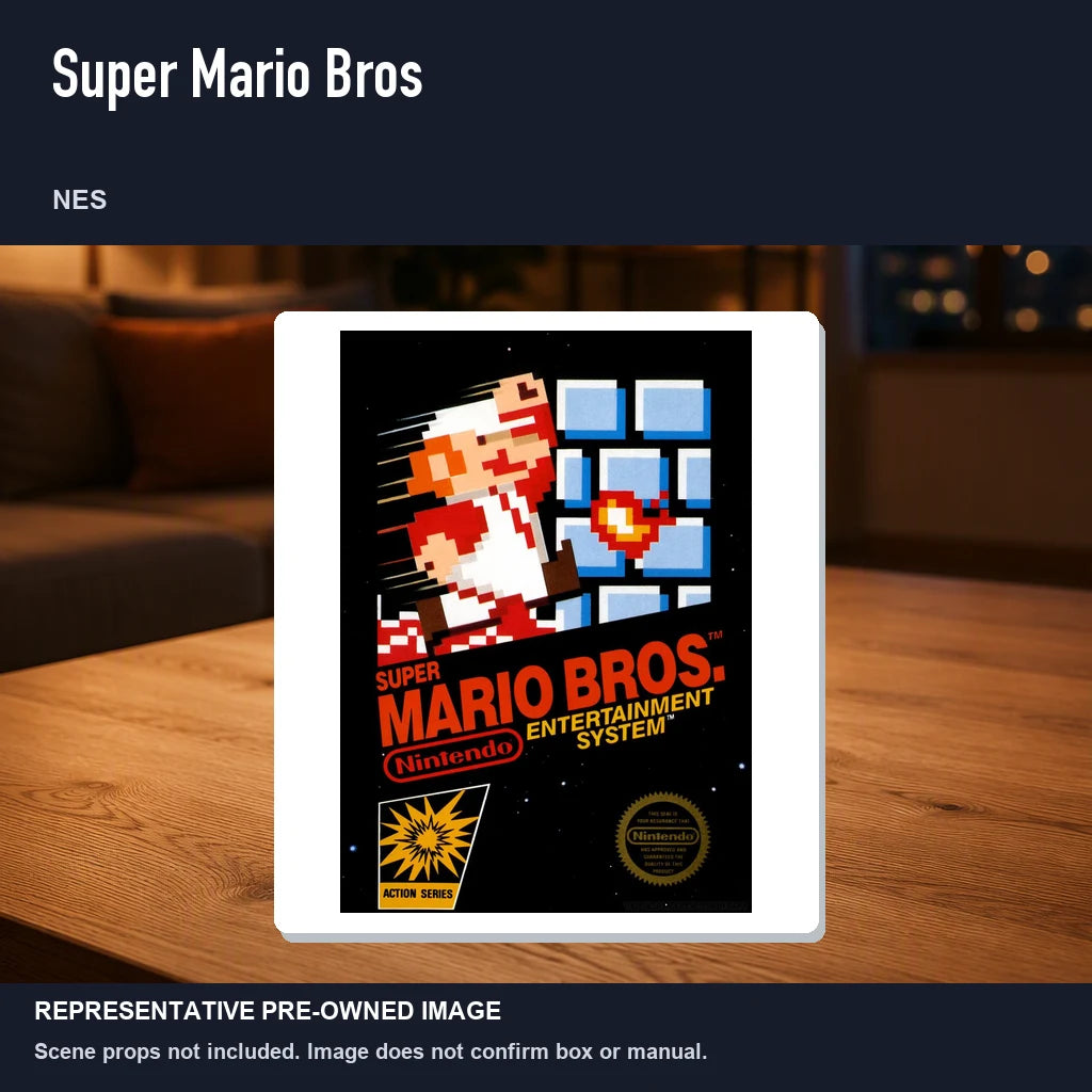 Representative pre-owned Super Mario Bros (NES), product image in a styled room scene.