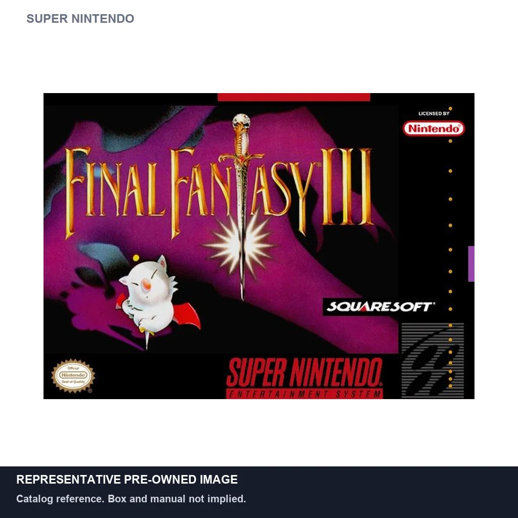 Representative pre-owned Final Fantasy III (Super Nintendo), white product reference.