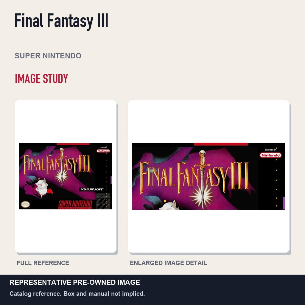 Representative pre-owned Final Fantasy III (Super Nintendo), full image and detail.