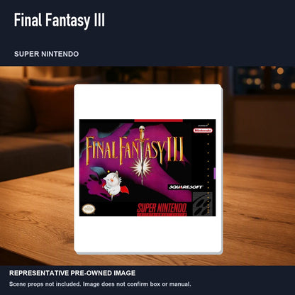 Representative pre-owned Final Fantasy III (Super Nintendo), product image in a styled room scene.
