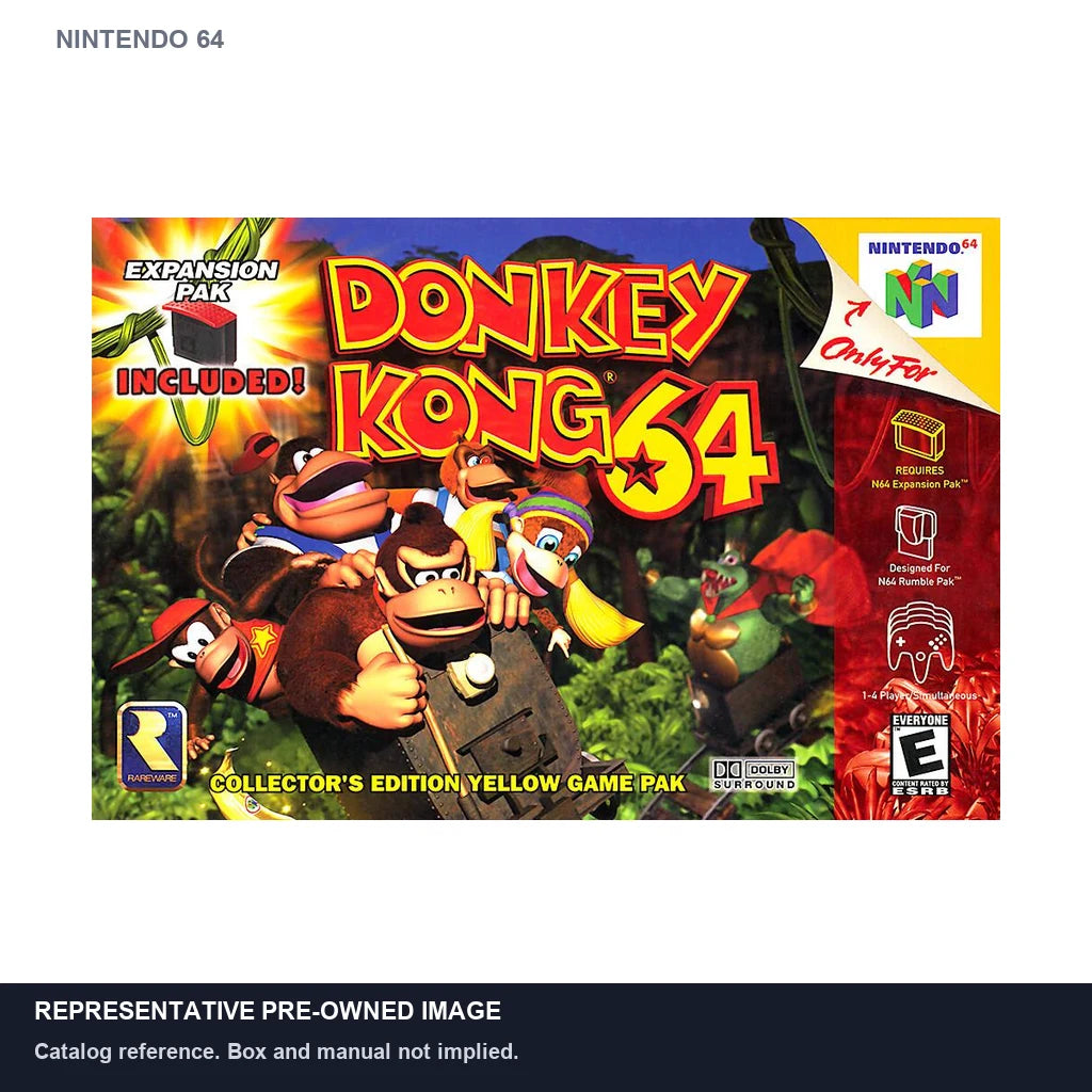 Representative pre-owned Donkey Kong 64 (Nintendo 64), white product reference.
