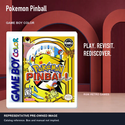 Representative pre-owned Pokemon Pinball (Game Boy Color), red retro product layout.