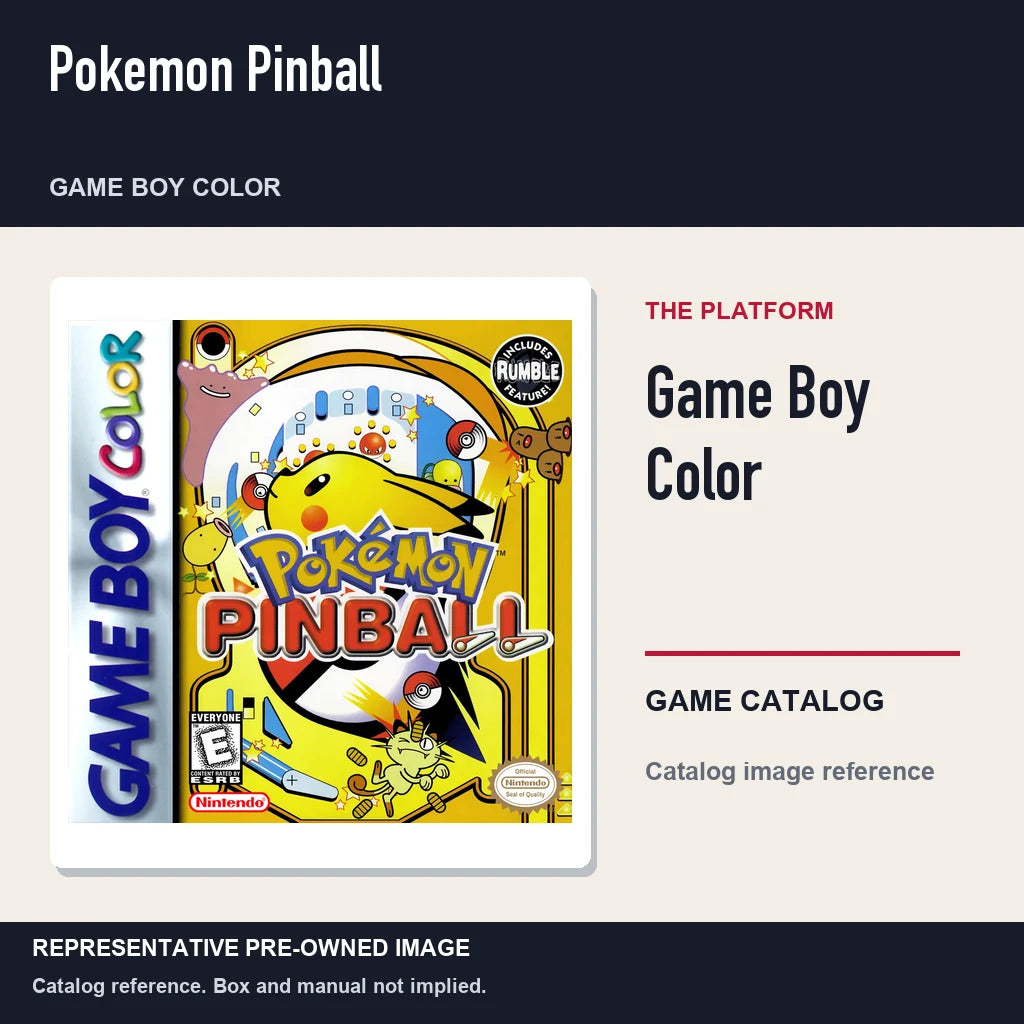 Representative pre-owned Pokemon Pinball (Game Boy Color), platform product layout.