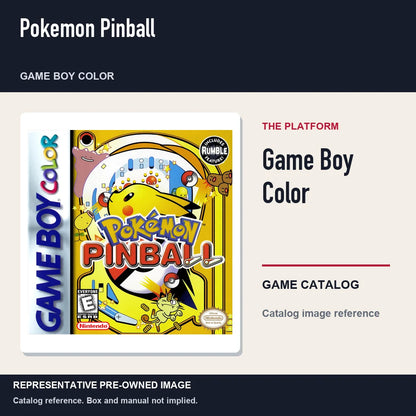 Representative pre-owned Pokemon Pinball (Game Boy Color), platform product layout.