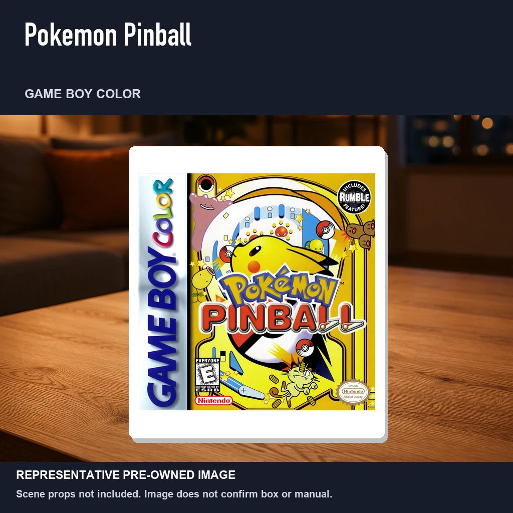 Representative pre-owned Pokemon Pinball (Game Boy Color), product image in a styled room scene.