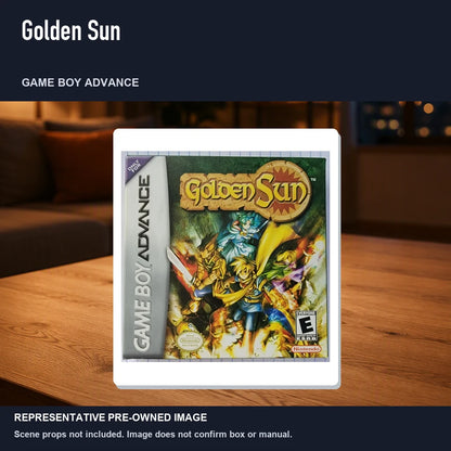 Representative pre-owned Golden Sun (Game Boy Advance), product image in a styled room scene.
